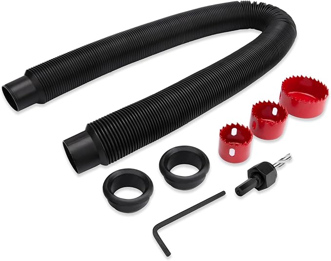 Rainwater bucket hose connector kit connects 2 rainwater buckets to store more rainwater for outdoor activities in the home garden, with hole saw and gasket