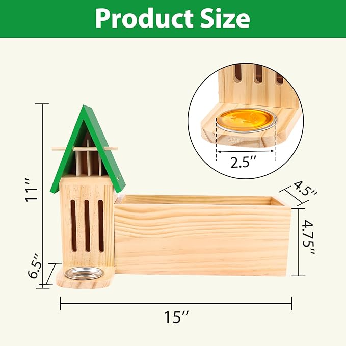 Butterfly House and Feeder with Flower Pot, Wooden Butterfly House for Garden, 3 in 1 with Drainage Holes, Natural Butterfly Habitat for Garden Decoration