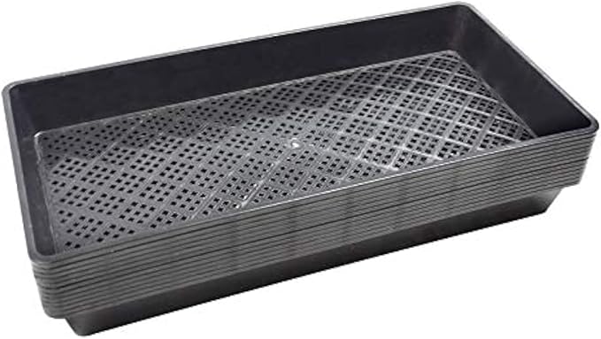 BeGrit 1020 Mesh Bottom Trays for Soil Blocking, Seedling Starter, Microgreen Plant Seed Tray 10'' x 21'' 10-Pack