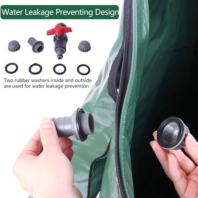 Outvita 66 Gallon Collapsible Rain Barrel, Rainwater Collection System, Portable Foldable Garden Water Storage Tank, Water Catcher with Filter Overflow Kit Faucet Green