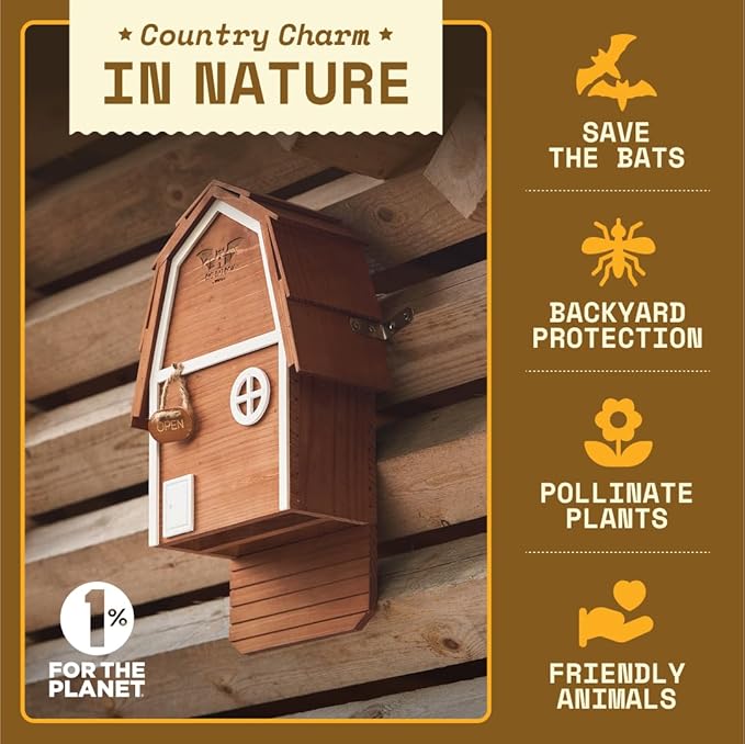 Big Bat Box - Bat Barn Junior 2 Chamber, Compact Bat House for Outside - Artificial Roost Kit for Wall-Mount - Bat Houses for Backyards