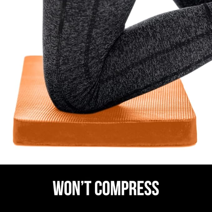 GORILLA GRIP Extra Thick Patent Pending Supportive Foam Kneeling Pad, 2 PK, Large Cushion Knee Pads for Gardening, Baby Bath, Dirt and Water Resistant, Workout and Garden Supplies, 17.5x11 Orange