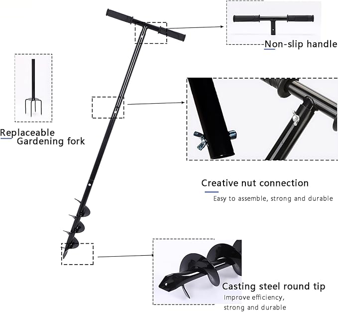 Compost Stirring Tool 45.6 inch Compost Turning Tool Outdoor Manual Composting Bar Compost Turner Aerator Accessories Outdoor Turner and Mixing Tool