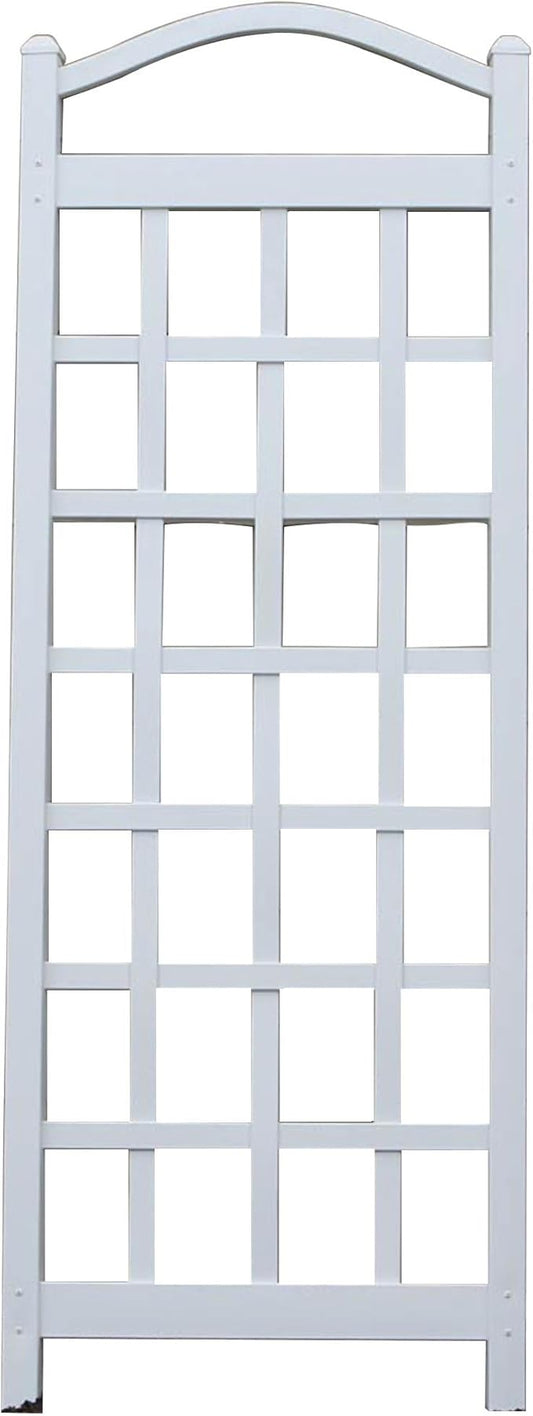 Dura-Trel Cambridge Vinyl Trellis, Outdoor Plant Support Frame, 28" x 75", White - Decorative Grid-Style Lattice for Climbing Vines & Flowers, Use Against Walls, Fences or Freestanding