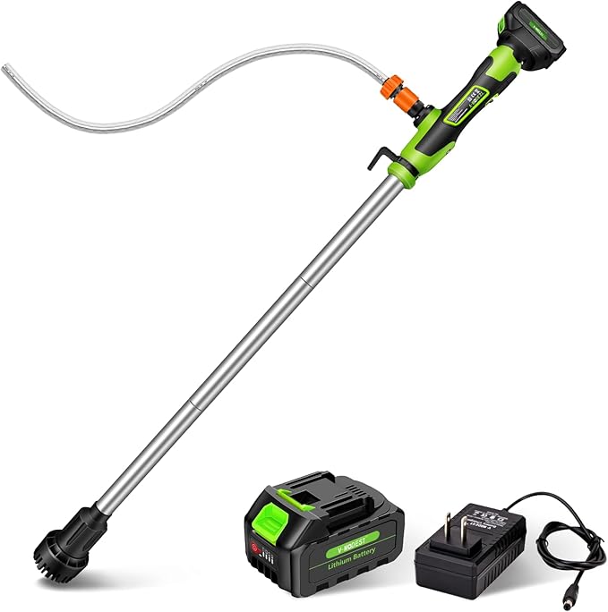 Cordless Stick Water Transfer Pump, Stick Transfer Pump 4.0Ah 21V Battery Powered Portable Water Pump, 720GPH, 33FT Head, Stick Pump Utility with 3/4" Outlet, for Pool/Garden/Rain Barrels