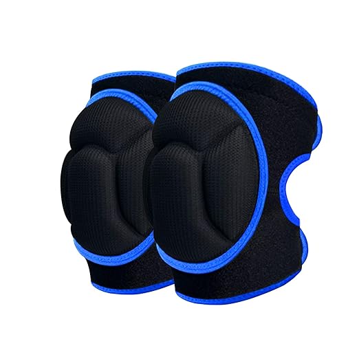 Knee Pads, Thick Sponge Anti-slip, Collision Avoidance Knee Pads, for Running, Mountaineering, House Working,Gardening Maintain (Blue, Medium)