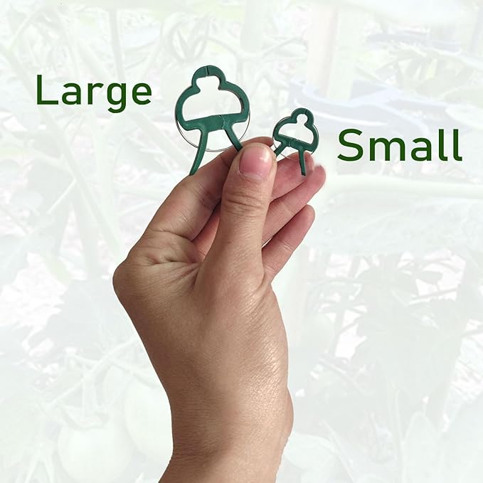 80PCS Garden Plant Supports Clips, 2 Sizes Adjusting Reusable Plant Clips for Supporting Stems of Flower Vine Vegetables Tomatoes Climbing
