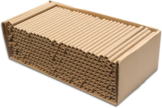 Mason Bee Tubes 300 Pack - Kraft Paper Bee Nesting Tubes for Mason Bees, 5/16" x 6" Size, Ideal for Filling Mason Bee Houses and Garden Pollination