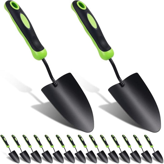 30 Pcs Garden Shovel Aluminum Alloy Heavy Duty Trowel Small Digging Shovels Metal Hand Trowel Spade with Soft Handle for Garden Lawn Yard Planting Tool (Shovel with Ruler,Green)