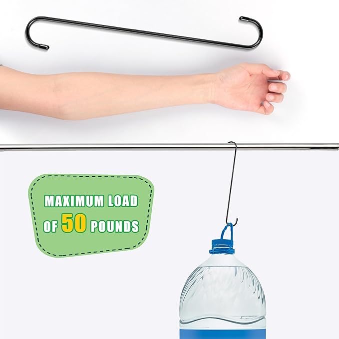10 Pack Extra Large S Hooks, 16 Inch Heavy Duty Long for Hanging Plants Baskets Bird Feeder on Tree Branch, Utility for Garden Pergola Pots Plants Closet Patio, Indoor Outdoor