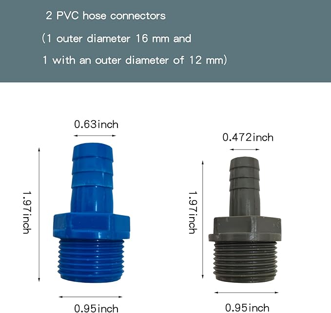 rain barrel spigot kit, rainwater barrel diverter connector faucet kit - 3/4 inch water pipe repair kit for garden watering hose stop garden hose shut off valve rain barrel (grey 2-pack, 3/4 inch)