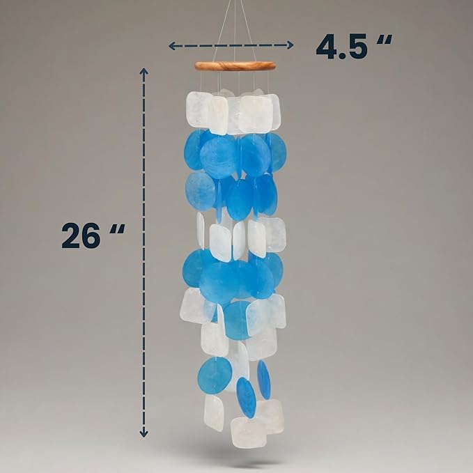 Solange & Frances Wind Chimes for Outside, Gifts for Mom, Birthday Gifts for Women, Sea Glass Windchimes, Sympathy Gift, Outdoor Decor Gift Ideas for Women