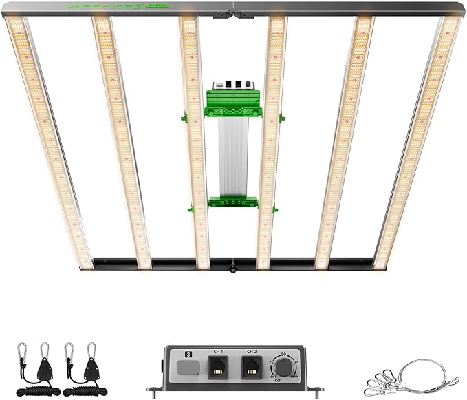2025 New MARS HYDRO 800Watt FC-E8000 Foldable LED Grow Light 5x5ft, Full Spectrum Grow Light Bar Commercial Plant Growing Lamp for Vertical Farming