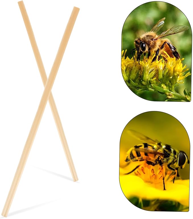 VANZACK 300pcs Bee Craft Supplies Straw Bee House Tubes Easy Install Outdoor Beekeeping Nesting Tubes