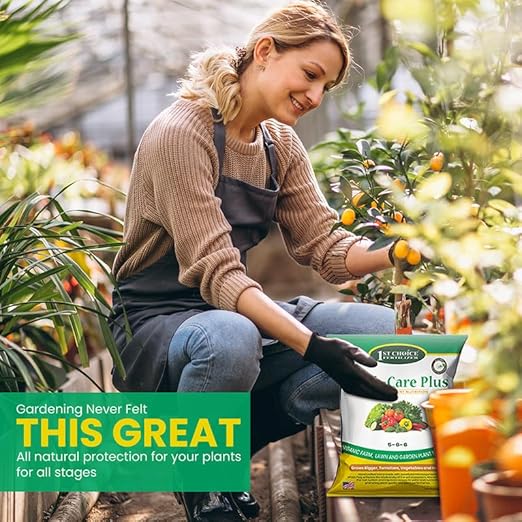 Earth-Care Plus 5-6-6 Organic Fast Acting Fertilizer for Plants - Water-Soluble Plant Food for Vegetables, Trees, and Flowers - Boost Growth for Lawns, & Gardens 48lb (12 Packs)
