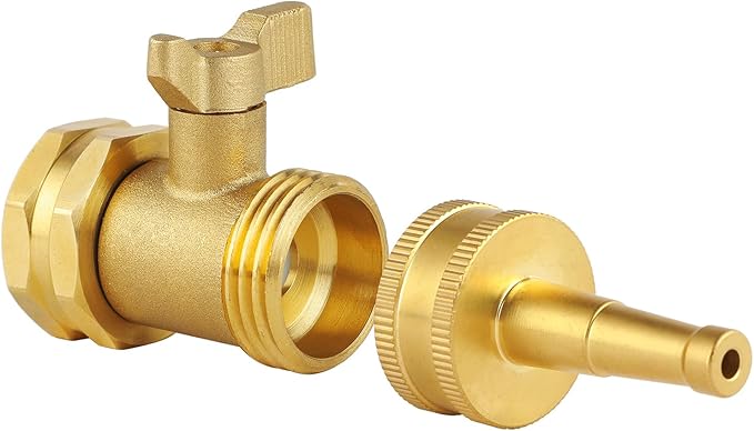 High Pressure Hose Nozzle with Hose Shutoff Valve, Brass Heavy Duty Spray Nozzles for Garden Hose, 3/4" GHT Jet Nozzle for Hose Outdoor/Outside-2 Pack