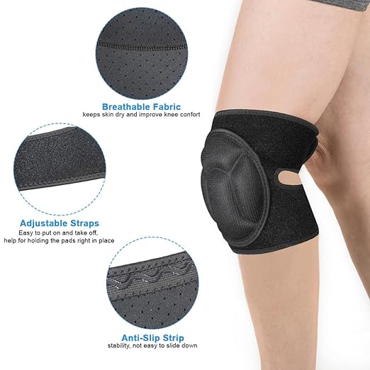 Protective Knee Pads Anti Slip Collision Avoidance Outdoor Sports Kneeling Braces High Elastic Fabric for Garden Dancing Cleaning