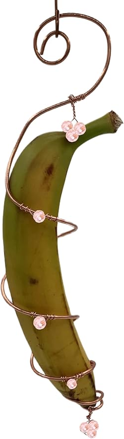 Outdoor Hanging Butterfly Feeder for Habitat (Glass Beads), Copper Garden Decor Butterfly Feeders for Outdoors, Hanging Garden Decor for Outside, Garden Decor and Butterfly Attractor (Light Pink)
