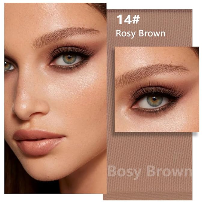 evpct Matte Brown Eyeshadow Palette Makeup for Older Women, Light Rosy Brown Cream Eye Shadow Palette Single for Older Women Matte, Monochrome Natural High Pigment Mini Eyeshadow Sombra Para Ojos