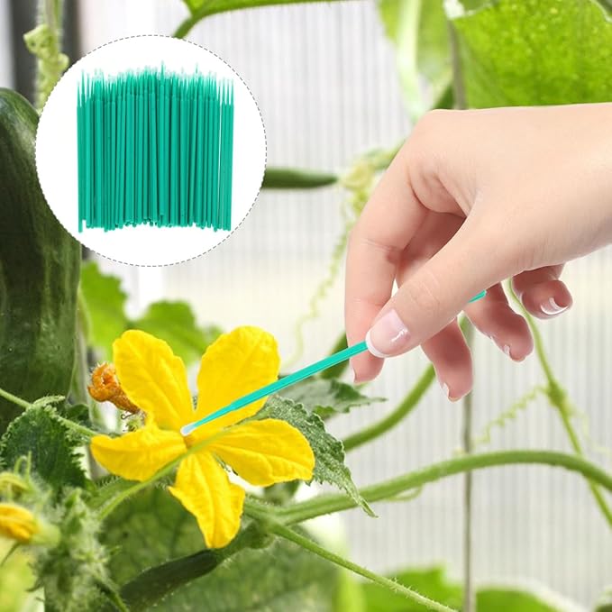 Vegetable Pollinator Tool 100Pcs Manual Hand Pollination Brush for Tomatoes Peppers Strawberries Succulents Garden Plants Efficient Outdoor Pollinator