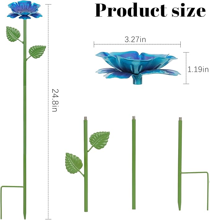 8 Pack Bee Watering Station - Flowers Butterfly Feeder, Bee Water Feeders for Outside, Metal Garden Decor, Bee Baths for Garden Yard Patio
