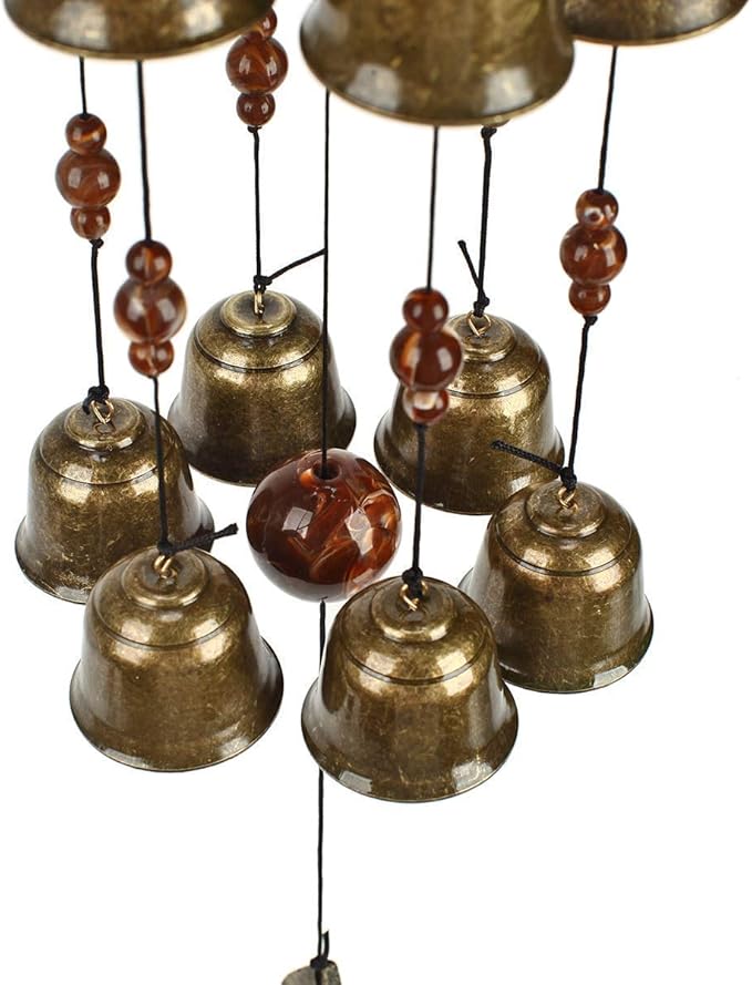 Bird Nest Wind Chime, Bird Bells Chimes with 12 Wind Bells for Glory Mother’s Love Gift, Garden Backyard Church Hanging Decor, Bronze