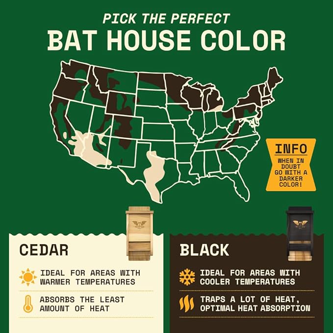 BIGBATBOX - Complete Bat House for Outdoors - Clean Backyard from Mosquitoes - No Interior Paint - One-Chamber Design - Easy to Hang - Bat Houses for Outdoors