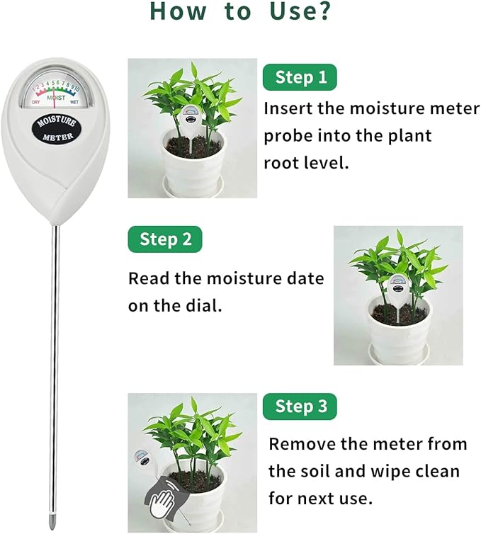 Soil Moisture Meter, 2 Pack Soil Moisture Monitor for House Plants, Soil Hygrometer Moisture Sensor for Indoor & Outdoor, Garden, Farm, Lawn Plant Care, No Battery Needed(Green + White)