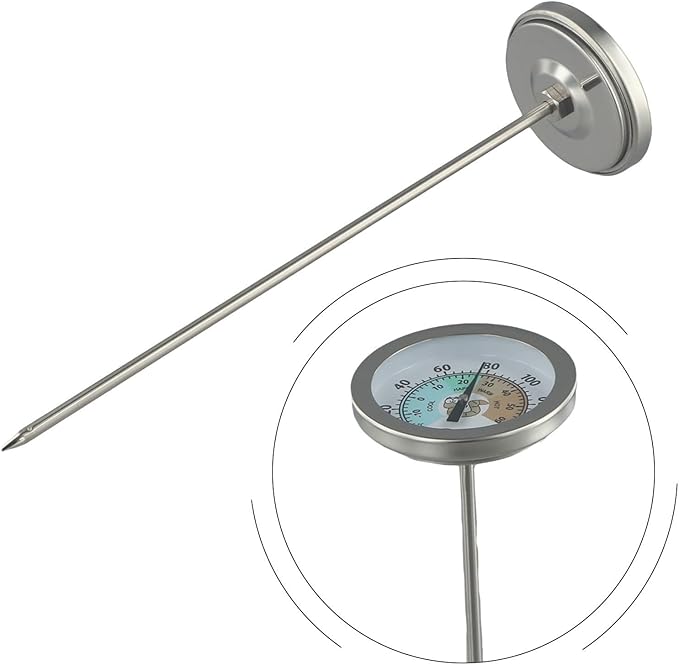Stainless Steel Thermometer for Measuring Soil Conditions Perfect Aid for Farmers and Gardeners Alike (earthworms)