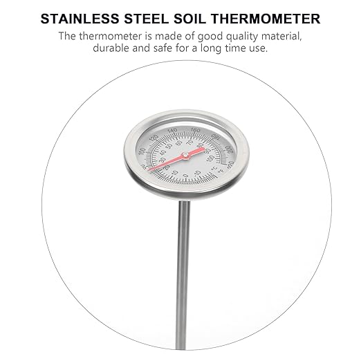 Soil Thermometer Tool Stainless Steel Probe Accurate Temperature Detector for Gardening Measuring Instrument for Compost and Soil Temperature