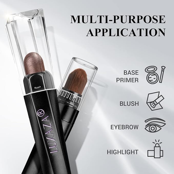 6PCS Cream Eyeshadow Stick Makeup Sets, Metallic And Matte Shimmer Eye Shadow Eye Brightener Stick Pencil Crayon, A02-Taupe Mauve