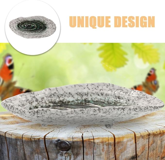 Ceramic Butterfly Puddler Water Feeder Tray 8.27 Inch Outdoor Bee and Wildlife Water Dish for Garden Lawn Yard