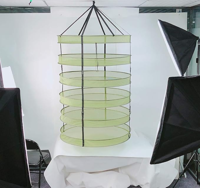 HORTIPOTS Herb Drying Rack 3 ft Hanging Dry Net 36 Inch for Curing Hydroponic Herb Vegetable Fruit Flower