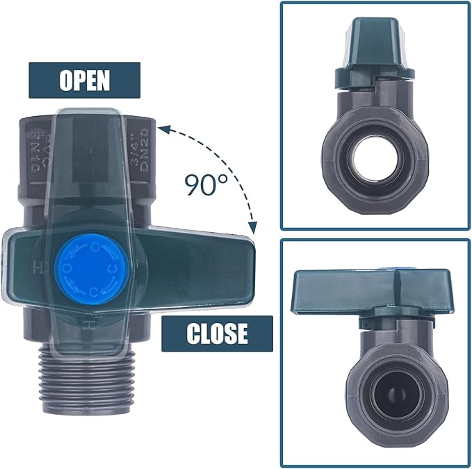 PVC Spigot Rain Barrel Faucet 3/4" PVC Bulkhead Fitting with Rain Barrel Valve＋3/4" Garden Hose Adapter Rain Barrel Spigot Kit with Bulkhead Fitting Adapter for Water Tanks