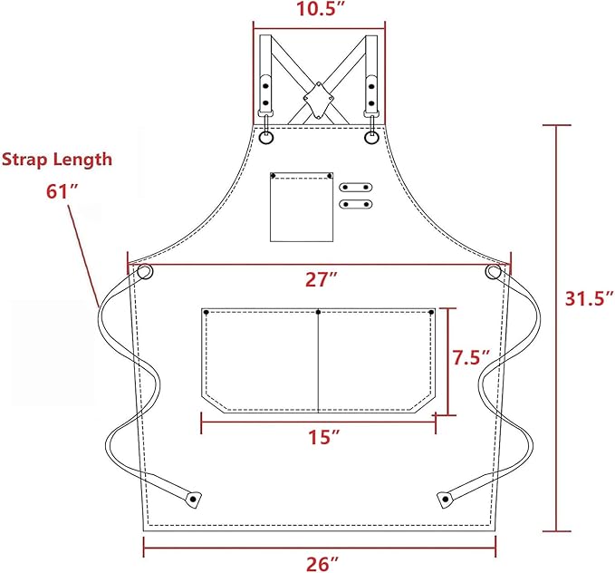 AFUN Chef Aprons for Women Men with Oversized Pockets, 12-Ounce Cotton Canvas Cross Back Water Repellent Apron (Grey)