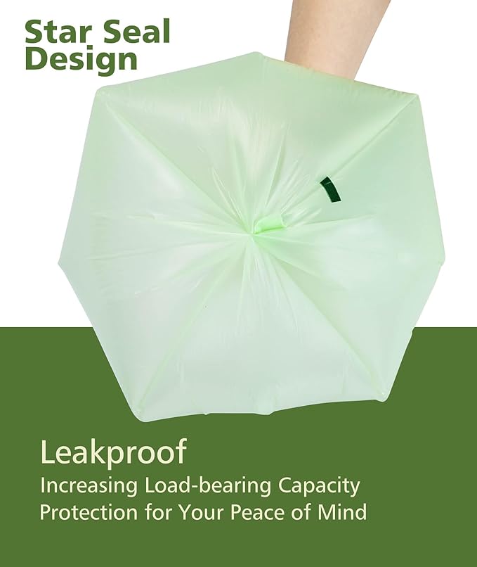 AYOTEE Small Compost Bags 2.6 Gallon with Handles, 125 Count Small Compostable Trash Bags 2.6 Gallon Compost Bags for Countertop Bin, Biodegradable Trash Can Liners for Kitchen, Bathroom, Office