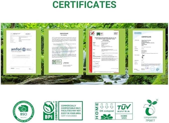 OrangeBio 33 Gallon Compostable Trash Bags, 40 Count, Heavy Duty Yard Waste & Lawn Bags, Plant-Based Garbage Bags, BPI ASTM D6400 & TÜV OK Compost Home Certified