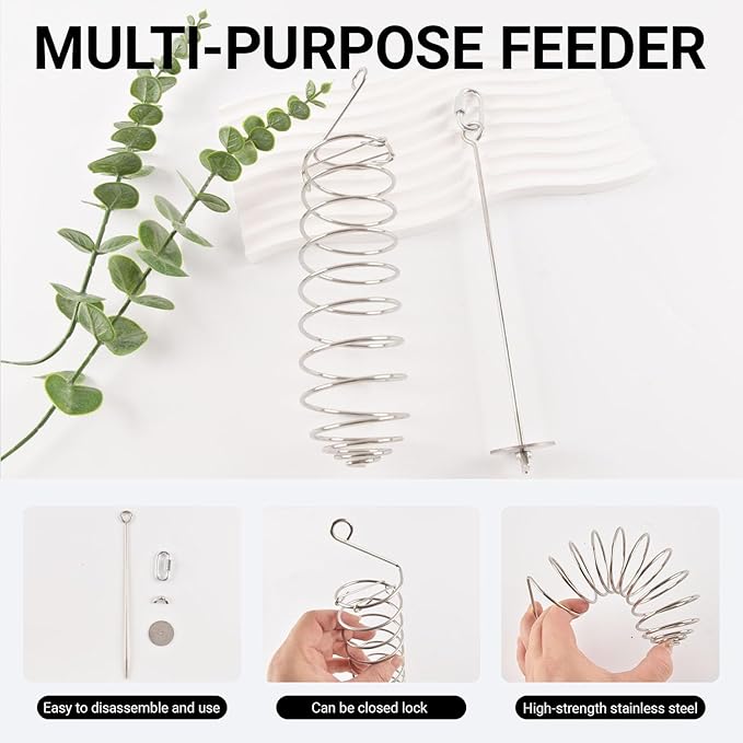 3 Pack Butterfly Banana Feeder, Stainless Steel Outdoor Banana Holder Hanging Butterfly Feeder for Garden Backyard Tree Banana Hammock Attracts Butterflies Bees Birds