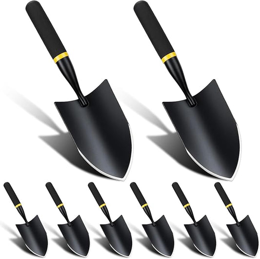 8 Pcs Garden Trowel Heavy Duty Garden Hand Shovel Tool Carbon Steel Trowel for Camping Digging Metal Hand Shovel Spade with Resin Handle for Lawn Yard Farm Home Shop Planting (3.23 Inch)
