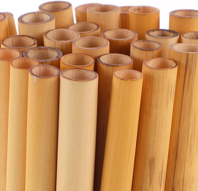 COHEALI Mason Bee Tubes 50-Pack, 7.87" Natural Reed Nesting Tubes Refills for Bee House, 7-9mm Diameter Solitary, Beehive Pollination Beekeeping Supplies for Garden