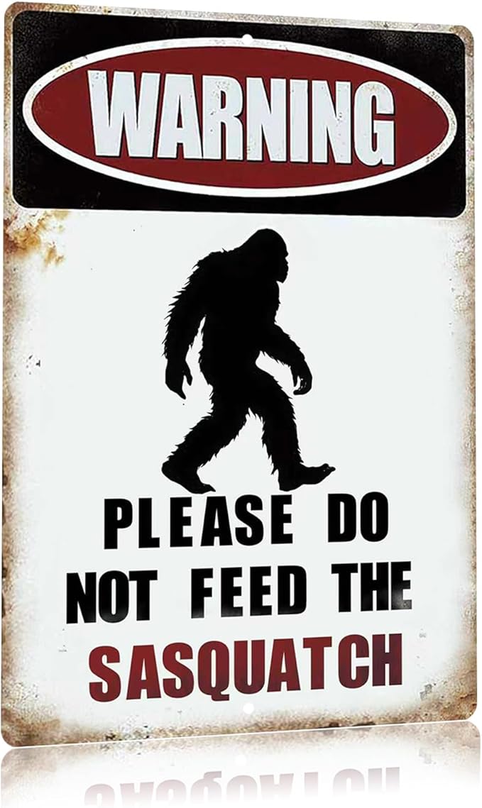 Big Foot Sasquatch Gifts,Vintage Funny Metal Bigfoot Signs for Outside,Garden,Forest,Yard Decor,8x12 Inches
