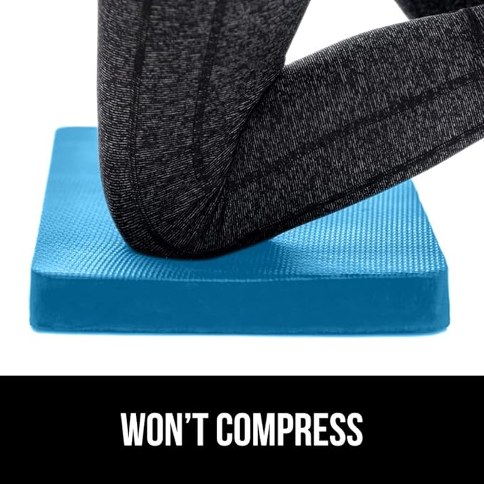 GORILLA GRIP Extra Thick Patent Pending Supportive Foam Kneeling Pad, Large Cushion Knee Pads for Gardening, Baby Bath Time, Dirt and Water Resistant, Workout and Garden Supplies, 17.5x11, Blue