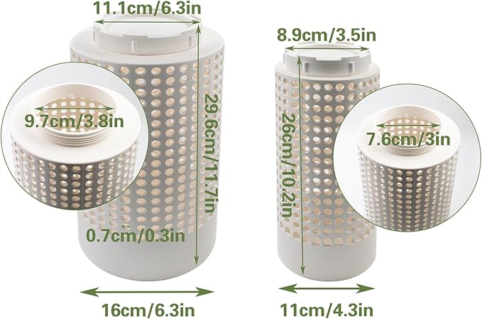 2 PCS Farm Compost Bin for Organic Refuse, 4.3'' x 10.2'' & 6.3'' x 11.8'' Inground Worm Composting Bin Outdoor with Holes and Lid for Backyard, Greenhouse and Raised Garden Beds at Home