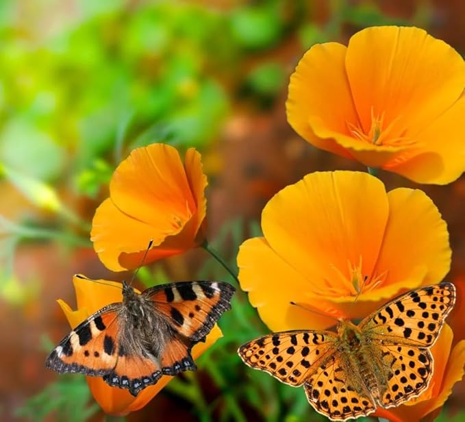 5000+ California Poppy Seeds - Native California State Flower, Non-GMO Open Pollinated | Drought Tolerant, Pollinator-Friendly Wildflower Seeds for Outdoor Planting