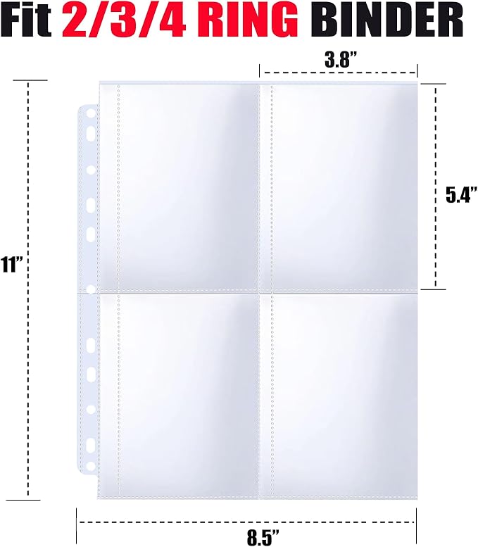 30 Pack 120 Pockets Seed Packet Binder Sleeves, Garden Seed Storage Organizer Pages for 3 Ring Binder, Slot Size 3.5"x 5", Seed Saver Protector Sleeves for Seed Holder Container