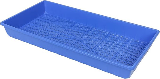 SUNPACK 10" x 20" Heavy Duty Mesh Plastic Seed Starting Tray, Blue, 2.3" - Ensures Water Drainage and Aeration, Perfect for Greenhouses or Indoor Gardening