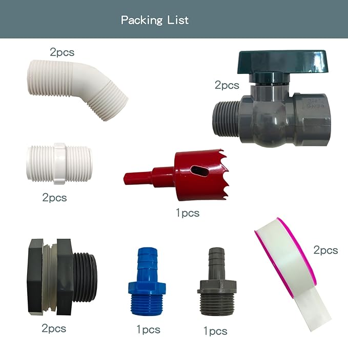 rain barrel spigot kit, rainwater barrel diverter connector faucet kit - 3/4 inch water pipe repair kit for garden watering hose stop garden hose shut off valve rain barrel (grey 2-pack, 3/4 inch)