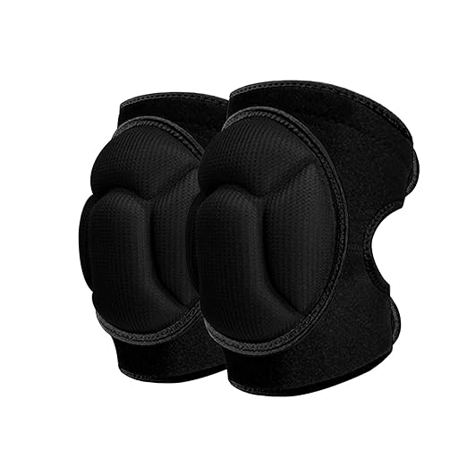 Knee Pads, Thick Sponge Anti-slip, Collision Avoidance Knee Pads, for Running, Mountaineering, House Working,Gardening Maintain (Black, Medium)