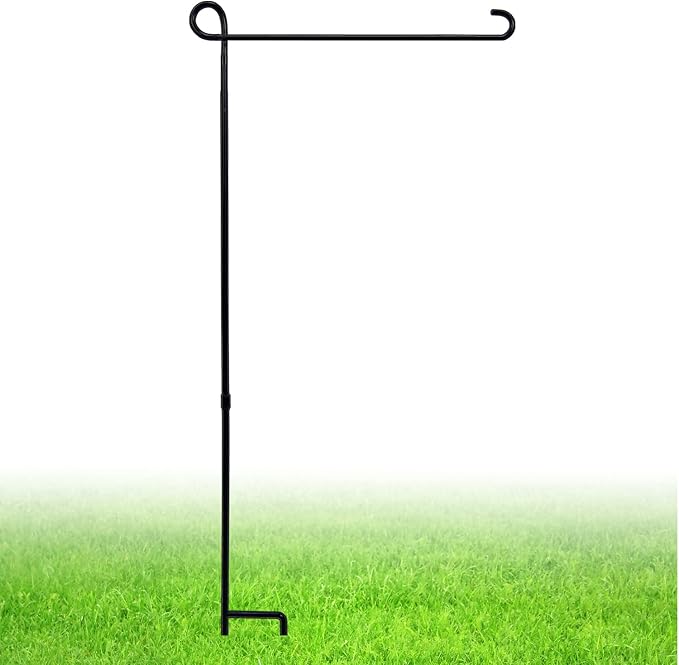 Garden Flag Stand, Thickened Pole Sturdy Straight Premium Metal Yard Flag Holder Weather-Proof Flagpole Seasonal Garden Flag, Christmas Garden Flag, Outdoor Decor Decoration