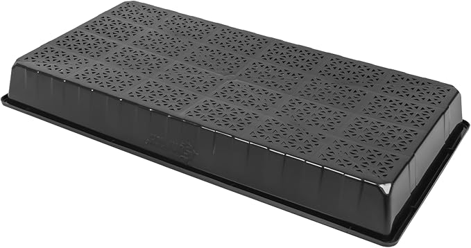 SUNPACK 10" x 20" Heavy Duty Mesh Plastic Seed Starting Tray, Black, 2.3" (Pack of 10) - Ensures Water Drainage and Aeration, Perfect for Greenhouses or Indoor Gardening